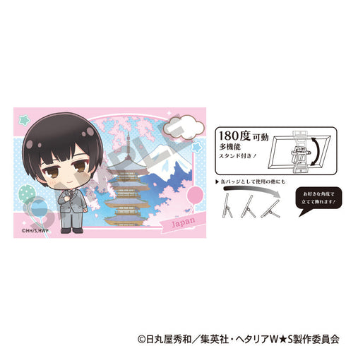 『ヘタリア World★Stars』アート缶バッジ 日本 ちまにわ